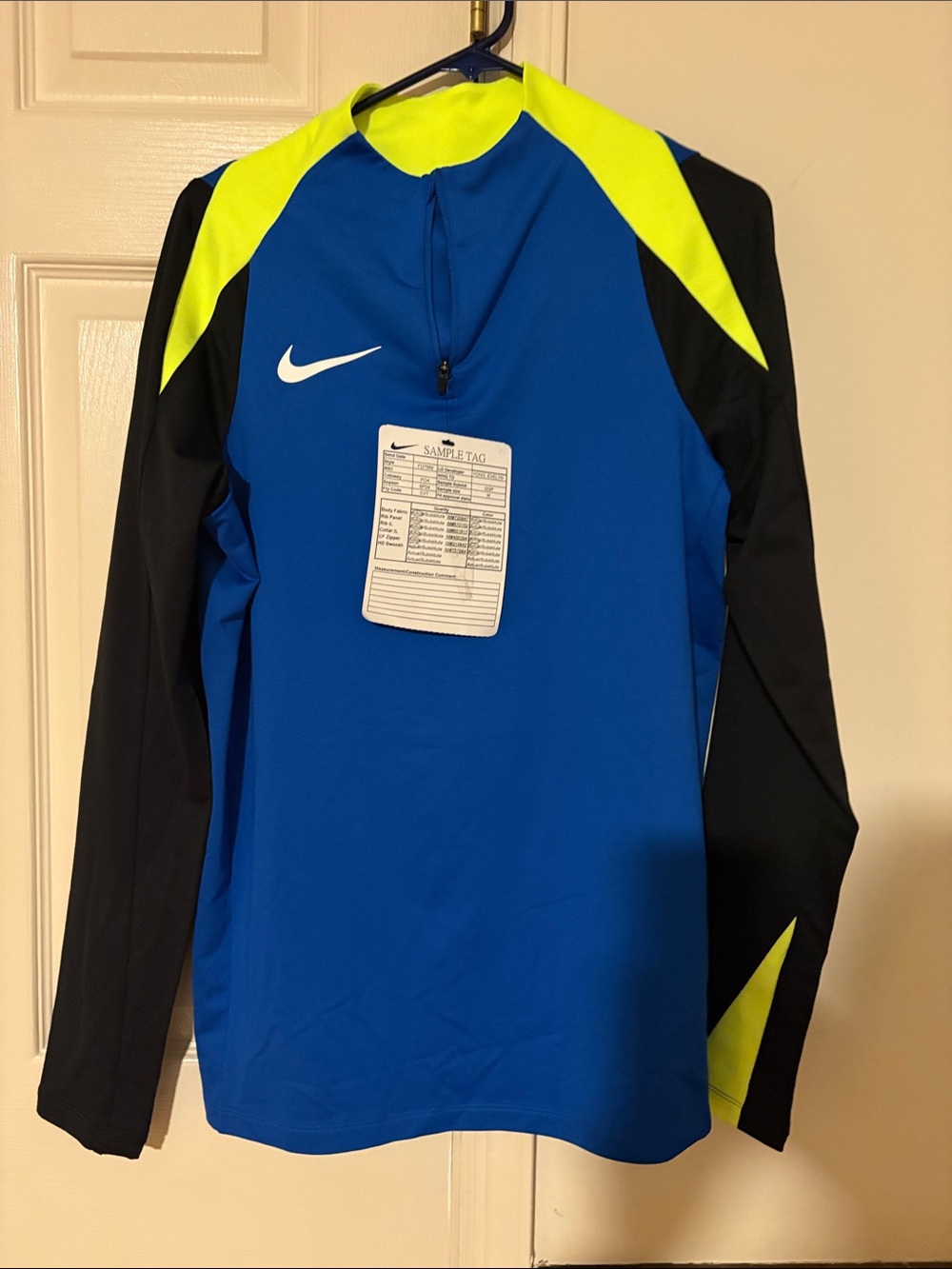 Nike Royal Blue & Neon Yellow Quarter-Zip Training Top